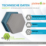 Edition &quote;LOFT&quote; Honeycomb - 12 absorbers made of Basotect ® - Colour: Platinum + Anthracite + Maritim