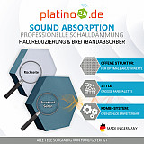 Edition &quote;LOFT&quote; Honeycomb - 12 absorbers made of Basotect ® - Colour: Platinum + Anthracite + Maritim