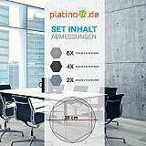 Edition &quote;LOFT&quote; Honeycomb - 12 Absorber aus Basotect ® - Farbe: Platinum + Anthracite + Scandic