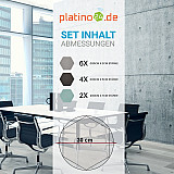 Edition &quote;LOFT&quote; Honeycomb - 12 Absorber aus Basotect ® - Farbe: Platinum + Anthracite + Ocean