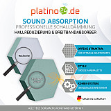 Edition &quote;LOFT&quote; Honeycomb - 12 Absorber aus Basotect ® - Farbe: Platinum + Anthracite + Ocean