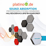 Edition &quote;LOFT&quote; Honeycomb - 12 Absorber aus Basotect ® - Farbe: Platinum + Anthracite + Red Pepper