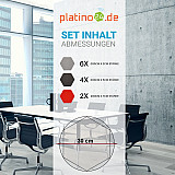 Edition &quote;LOFT&quote; Honeycomb - 12 Absorber aus Basotect ® - Farbe: Platinum + Anthracite + Red Pepper