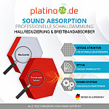 Edition &quote;LOFT&quote; Honeycomb - 12 Absorber aus Basotect ® - Farbe: Platinum + Anthracite + Red Pepper