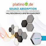 Edition &quote;LOFT&quote; Honeycomb - 12 absorbers made of Basotect ® - Colour: Platinum + Anthracite + Snow