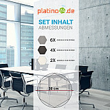 Edition &quote;LOFT&quote; Honeycomb - 12 absorbers made of Basotect ® - Colour: Platinum + Anthracite + Snow