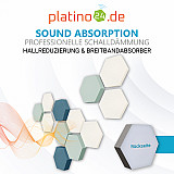 Edition &quote;LOFT&quote; Honeycomb - 12 absorbers made of Basotect ® - Colour: Snow + Aqua + Maritim