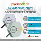 Edition &quote;LOFT&quote; Honeycomb - 12 absorbers made of Basotect ® - Colour: Snow + Aqua + Maritim