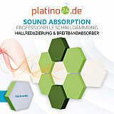 Edition &quote;LOFT&quote; Honeycomb - 9 absorbers made of Basotect ® - Colour: Snow + Lime + Kermit