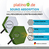 Edition &quote;LOFT&quote; Honeycomb - 9 absorbers made of Basotect ® - Colour: Platinum + Anthracite + Kermit