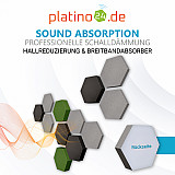 Edition &quote;LOFT&quote; Honeycomb - 12 absorbers made of Basotect ® - Colour: Platinum + Anthracite + Kermit