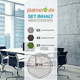 Edition &quote;LOFT&quote; Honeycomb - 12 absorbers made of Basotect ® - Colour: Platinum + Anthracite + Kermit