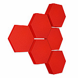 Edition &quote;LOFT&quote; Honeycomb - 6 absorbers made of Basotect ® - Colour: Red Pepper