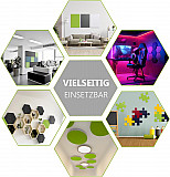 Edition &quote;LOFT&quote; Honeycomb - 12 absorbers made of Basotect ® - Colour: Crimson