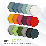 Edition &quote;LOFT&quote; Honeycomb - 12 absorbers made of Basotect ® - Colour: Platinum