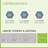 Edition &quote;LOFT&quote; Honeycomb - 12 absorbers made of Basotect ® - Colour: Scandic