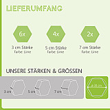Edition &quote;LOFT&quote; Honeycomb - 12 absorbers made of Basotect ® - Colour: Lime