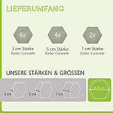 Edition &quote;LOFT&quote; Honeycomb - 12 Absorber aus Basotect ® - Farbe: Concrete