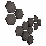 Edition &quote;LOFT&quote; Honeycomb - 12 absorbers made of Basotect ® - Colour: Anthracite