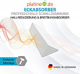 Bass Trap corner absorber 2x white Acoustic insulation made of Basotect B 20.5x20.5x23.5x100 cm each