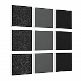 Wall objects squares 9-pcs. sound insulation made of Basotect ® G+ / sound absorber - elements - Set 21