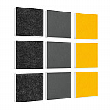 Wandbild Quadrate 9-tlg. Schalldämmung aus Basotect ® G+ / Schallabsorber - Elemente - Set 22