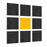 Wall objects squares 9-pcs. sound insulation made of Basotect ® G+ / sound absorber - elements - Set 28