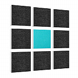 Wall objects squares 9-pcs. sound insulation made of Basotect ® G+ / sound absorber - elements - Set 29