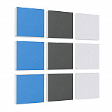 Wall objects squares 9-pcs. sound insulation made of Basotect ® G+ / sound absorber - elements - Set 33