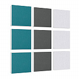Wall objects squares 9-pcs. sound insulation made of Basotect ® G+ / sound absorber - elements - Set 37