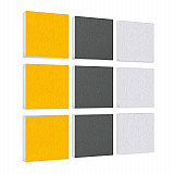 Wall objects squares 9-pcs. sound insulation made of Basotect ® G+ / sound absorber - elements - Set 39