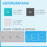 Wandbild Quadrate 9-tlg. Schalldämmung aus Basotect ® G+ / Schallabsorber - Elemente - Set 40