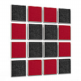 Wandbild Quadrate 16-tlg. Schalldämmung aus Basotect ® G+ / Schallabsorber - Elemente - Set 01 Wandbild Quadrate 16-tlg. Schalldämmung aus Basotect ® G+ / Schallabsorber - Elemente - Set 01