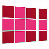 Wandbild Quadrate 12-tlg. Schalldämmung aus Basotect ® G+ / Schallabsorber - Elemente - Set 10