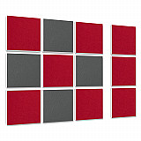Wall objects squares 12-pcs. sound insulation made of Basotect ® G+ / sound absorber - elements - Set 14