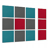 Wandbild Quadrate 12-tlg. Schalldämmung aus Basotect ® G+ / Schallabsorber - Elemente - Set 15
