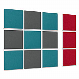 Wall objects squares 12-pcs. sound insulation made of Basotect ® G+ / sound absorber - elements - Set 16