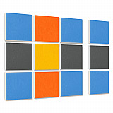 Wall objects squares 12-pcs. sound insulation made of Basotect ® G+ / sound absorber - elements - Set 17