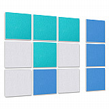Wall objects squares 12-pcs. sound insulation made of Basotect ® G+ / sound absorber - elements - Set 21