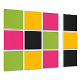 Wall objects squares 12-pcs. sound insulation made of Basotect ® G+ / sound absorber - elements - Set 25
