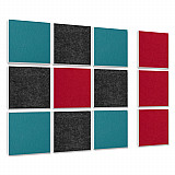 Wall objects squares 12-pcs. sound insulation made of Basotect ® G+ / sound absorber - elements - Set 26 Wall objects squares 12-pcs. sound insulation made of Basotect ® G+ / sound absorber - elements - Set 26