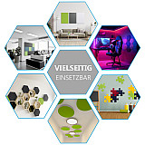 Wandbild Quadrate 9-tlg. Schalldämmung aus Basotect ® G+ / Schallabsorber - Elemente - Set 45