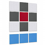 Wall objects squares 12-pcs. sound insulation made of Basotect ® G+ / sound absorber - elements - Set 30