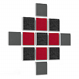 Wandbild Quadrate 13-tlg. Schalldämmung aus Basotect ® G+ / Schallabsorber - Elemente - Set 02