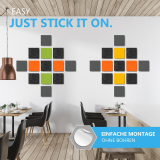 Wall objects squares 13-pcs. sound insulation made of Basotect ® G+ / sound absorber - elements - Set 05