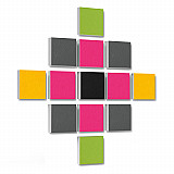 Wandbild Quadrate 13-tlg. Schalldämmung aus Basotect ® G+ / Schallabsorber - Elemente - Set 09