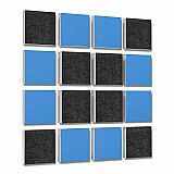 Wall objects squares 16-pcs. sound insulation made of Basotect ® G+ / sound absorber - elements - Set 06