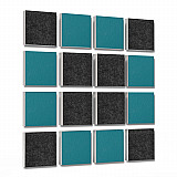 Wall objects squares 16-pcs. sound insulation made of Basotect ® G+ / sound absorber - elements - Set 08