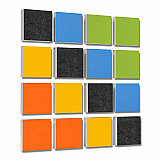 Wall objects squares 16-pcs. sound insulation made of Basotect ® G+ / sound absorber - elements - Set 19