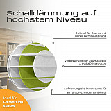 „SATELLITE“ 3D-Akustik-Objekt Kugel LIGHT GREY für optimale Raumakustik, INNOVATIVES DESIGN / DM: 58 cm